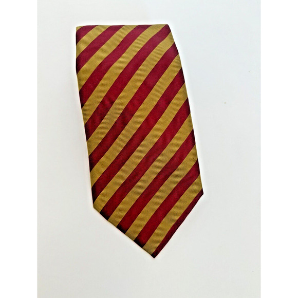 NOBEL DESIGNS REINE SEIDE 100% SILK GARNET & GOLD FSU REPP TIE - Picture 1 of 5